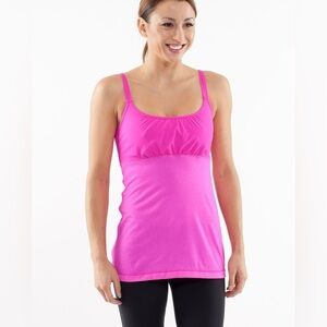 Lululemon Hot 'N Sweaty Tank Paris Pink Yoga Gym Activewear Sz 6 Barbiecore